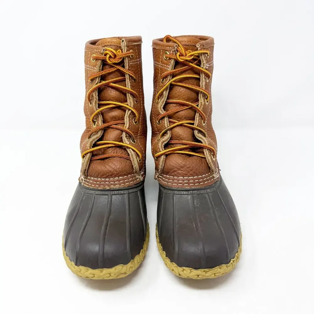 LL Bean Brown Leather & Rubber Bean Boots Duck Boot Style Women’s Size 7 EUC